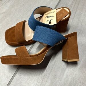 NWT Rag & Co Suede/Denim Sandals